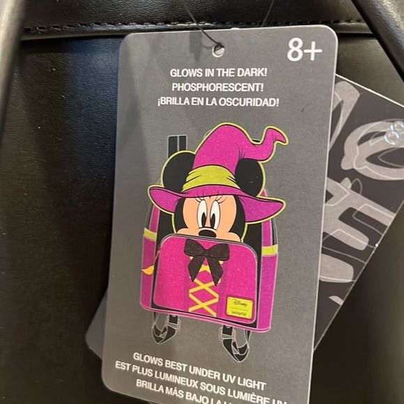 Loungefly X Disney Minnie Mouse Witch Mini Backpack Glow in the Dark LE 1000! ?